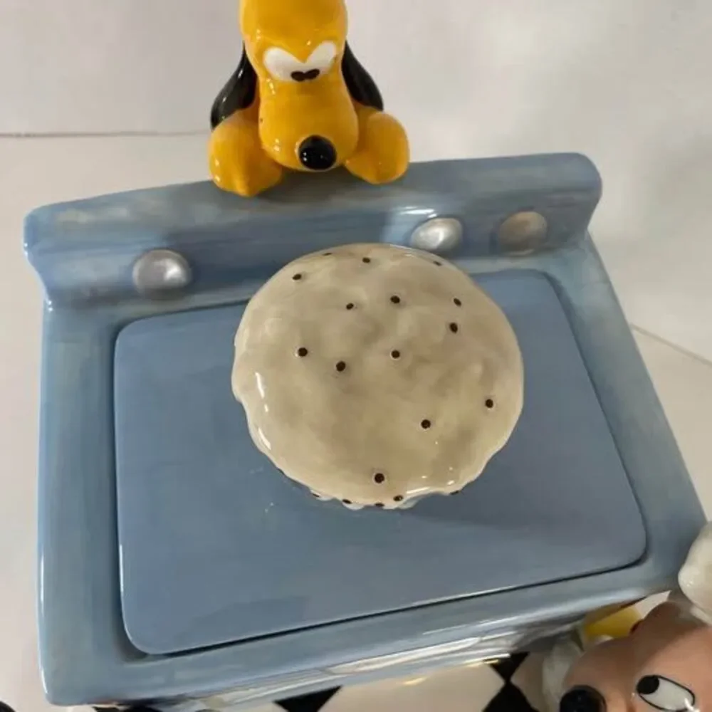 Disney Mickey Minnie Mouse Pluto Cookie Jar Blue Oven Ceramic Disney Direct